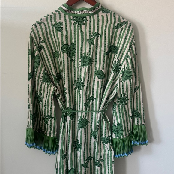 NWT ALEMAIS Lula Beaded Fringe-Trim Shirtdress Size 8 - Picture 13 of 14